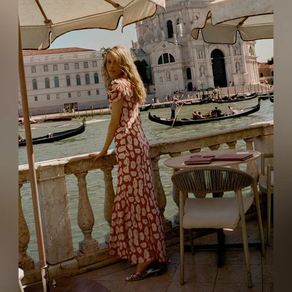 DOEN ALNA DRESS IN ROUGE FLEURS D'ANEMONE, new without tags, never worn. - Picture 1 of 16